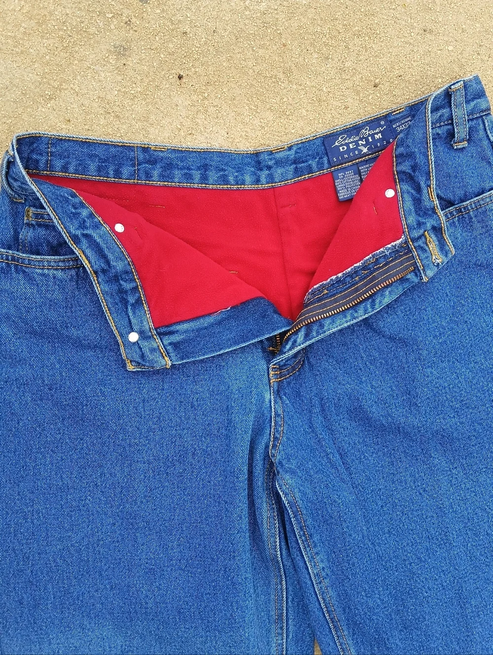 Vintage Eddie Bauer Flannel Lined Jeans 34x32